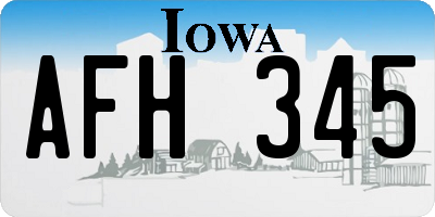 IA license plate AFH345