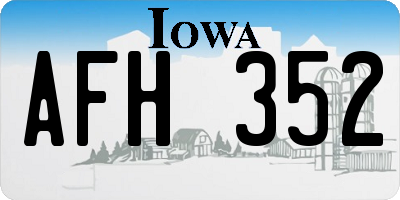 IA license plate AFH352
