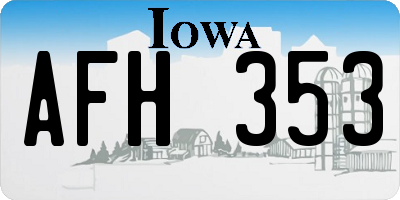 IA license plate AFH353