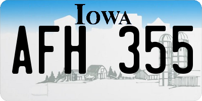 IA license plate AFH355