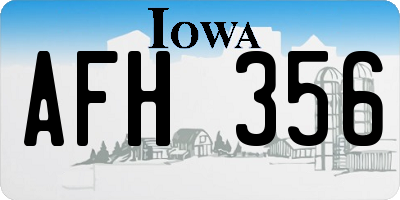 IA license plate AFH356