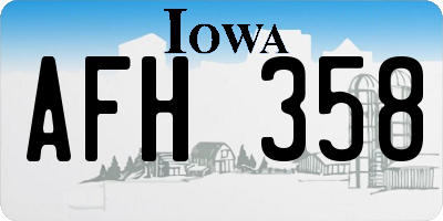 IA license plate AFH358