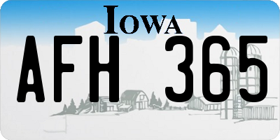 IA license plate AFH365