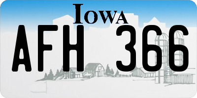 IA license plate AFH366