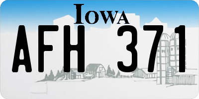 IA license plate AFH371