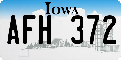 IA license plate AFH372
