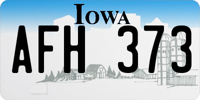 IA license plate AFH373