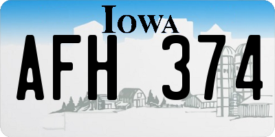 IA license plate AFH374