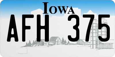 IA license plate AFH375