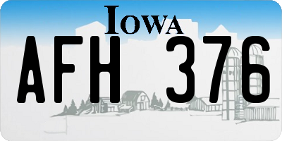 IA license plate AFH376