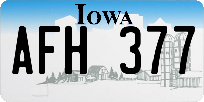 IA license plate AFH377