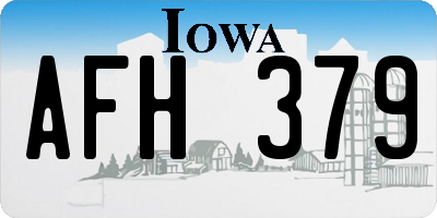 IA license plate AFH379