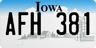 IA license plate AFH381