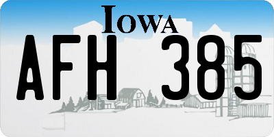 IA license plate AFH385