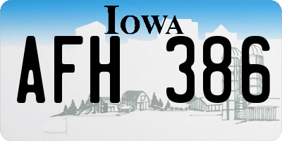 IA license plate AFH386