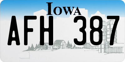 IA license plate AFH387