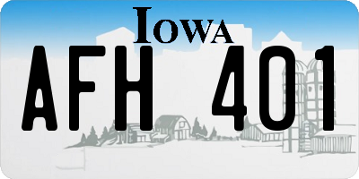 IA license plate AFH401