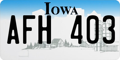 IA license plate AFH403