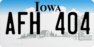 IA license plate AFH404
