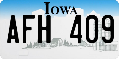 IA license plate AFH409