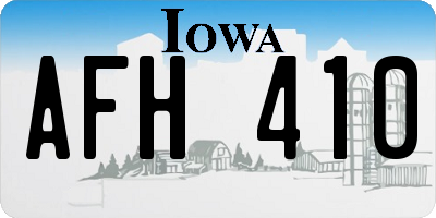 IA license plate AFH410