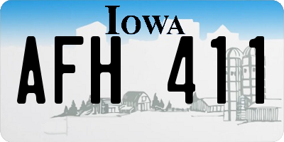IA license plate AFH411