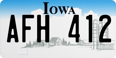 IA license plate AFH412
