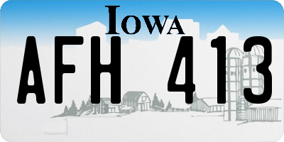 IA license plate AFH413