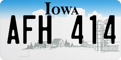 IA license plate AFH414