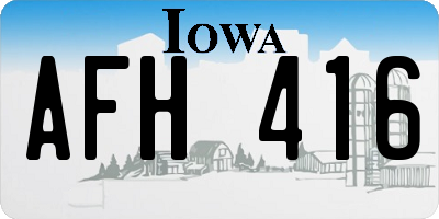 IA license plate AFH416