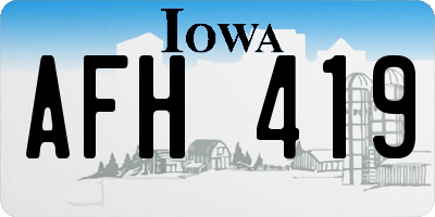 IA license plate AFH419