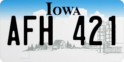 IA license plate AFH421