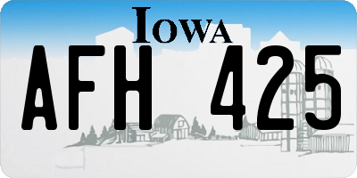 IA license plate AFH425