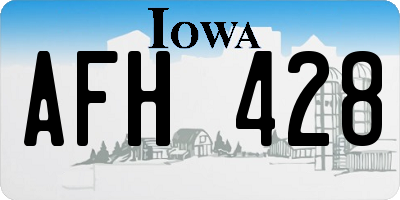 IA license plate AFH428