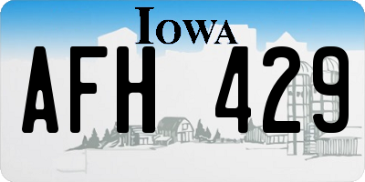 IA license plate AFH429