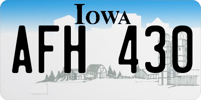 IA license plate AFH430