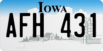 IA license plate AFH431