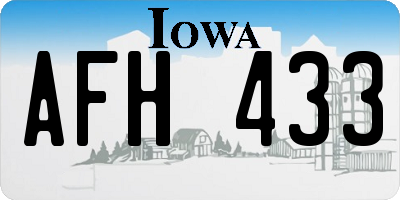 IA license plate AFH433