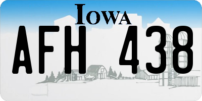 IA license plate AFH438