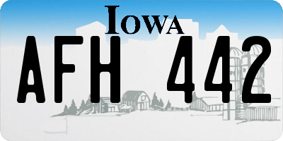 IA license plate AFH442