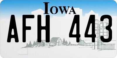 IA license plate AFH443