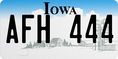 IA license plate AFH444