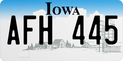IA license plate AFH445