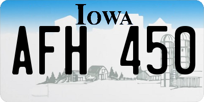 IA license plate AFH450