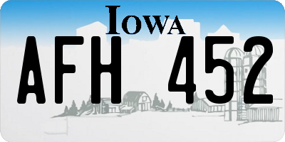 IA license plate AFH452