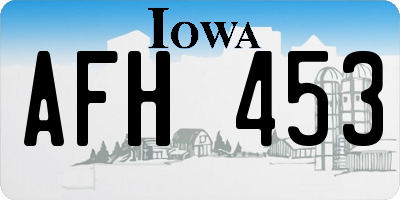 IA license plate AFH453