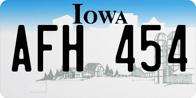 IA license plate AFH454