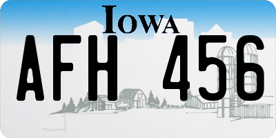 IA license plate AFH456