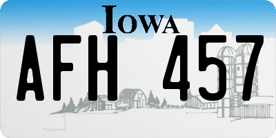 IA license plate AFH457