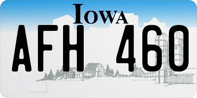 IA license plate AFH460